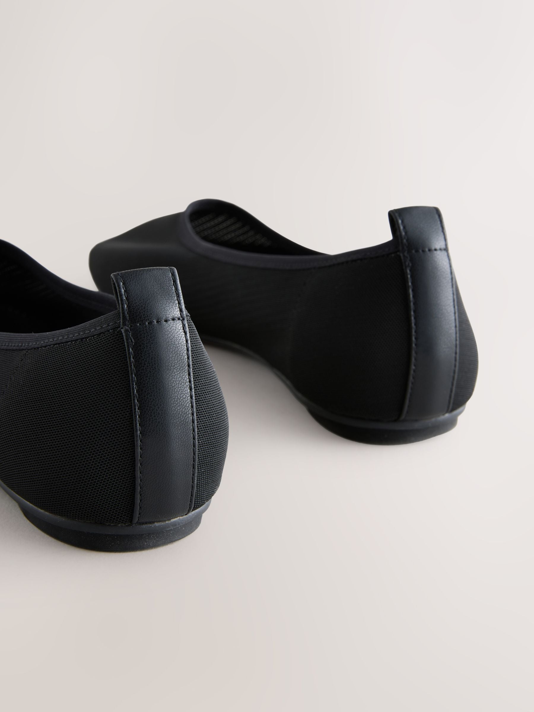 Buy Black Forever Comfort High Cut Mesh Ballerina Flat Shoes from