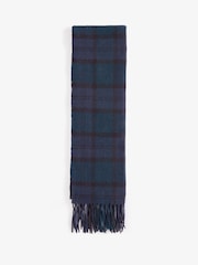 Barbour® Blue Tartan Lambswool Scarf - Image 3 of 5
