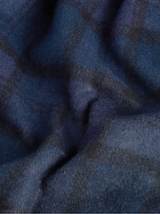 Barbour® Blue Tartan Lambswool Scarf - Image 5 of 5