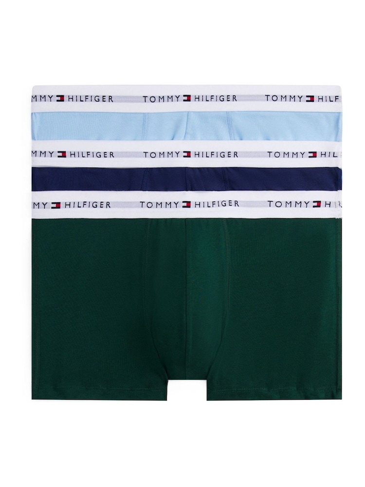 Tommy Hilfiger Green 3 Pack Trunks - Image 1 of 6 Tommy Hilfiger Green 3 Pack Trunks - Image 1 of 6