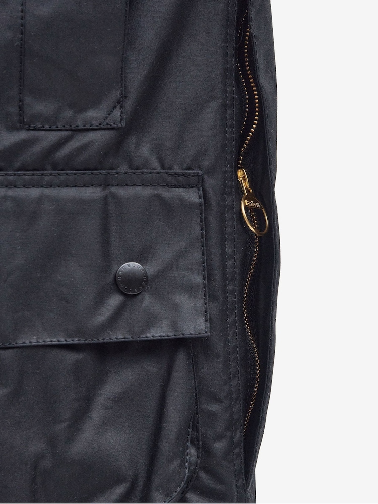 Barbour® Black Beaufort Wax Coat - Image 2 of 11