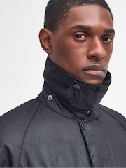 Barbour® Black Beaufort Wax Coat - Image 8 of 11