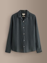Black 100% Linen Signature Shirt - Image 6 of 8