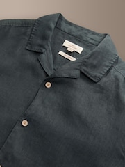 Black 100% Linen Signature Shirt - Image 7 of 8