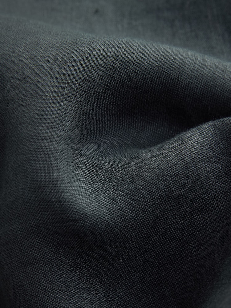 Black 100% Linen Signature Shirt - Image 8 of 8