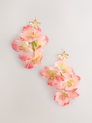 Pink - Ohrringe mit Blumenanhänger - Bild 1 von 3