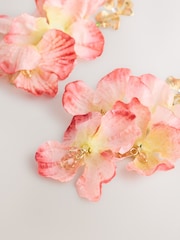 Pink - Ohrringe mit Blumenanhänger - Bild 3 von 3