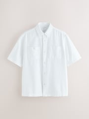 White Textured Short Sleeve Shirt - Image 5 of 7