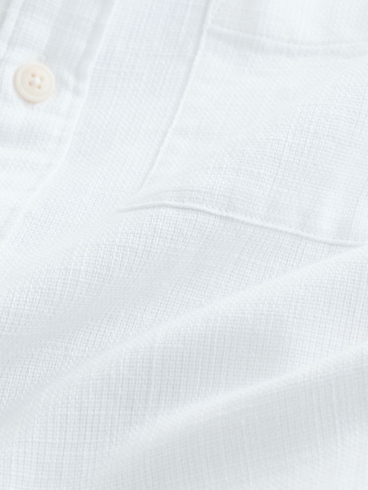 White Textured Short Sleeve Shirt - Image 7 of 7