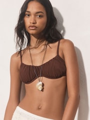 Shell Drop Pendant Cord Long Necklace - Image 2 of 7