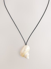 Shell Drop Pendant Cord Long Necklace - Image 5 of 7