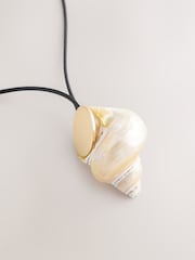 Shell Drop Pendant Cord Long Necklace - Image 6 of 7
