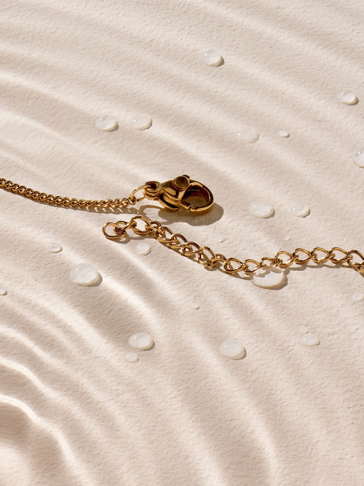 Gold Tone Waterproof Stainless Steel Spinner Necklace - Image 5 of 5