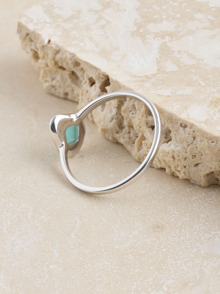 Sterling Silver Turqouise Stone Ring - Image 6 of 6 Sterling Silver Turqouise Stone Ring - Image 6 of 6