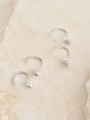 Sterling Silver Pull Through Earrings 2 Pack - Image 2 of 3