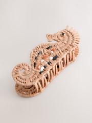 لون طبيعي - Raffia Seahorse Claw Clip - Image 3 of 5