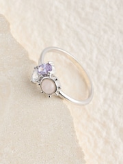 Sterling Silver Cluster Stone Ring - Image 4 of 5