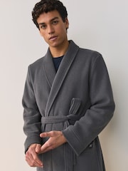 Grey Supersoft Towelling Dressing Gown - Image 3 of 7