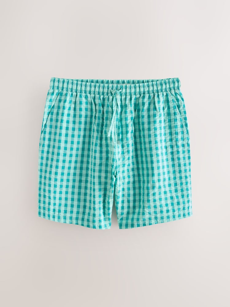 ブルー / グリーン - Woven Check Pyjamas Shorts 2 Pack - 画像 2 / 5