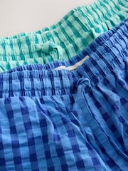 ブルー / グリーン - Woven Check Pyjamas Shorts 2 Pack - 画像 4 / 5