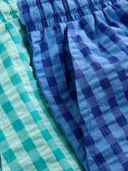 ブルー / グリーン - Woven Check Pyjamas Shorts 2 Pack - 画像 5 / 5
