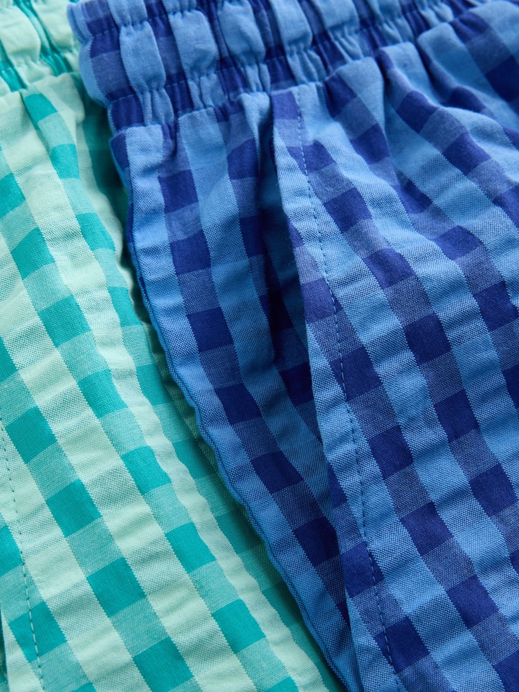 ブルー / グリーン - Woven Check Pyjamas Shorts 2 Pack - 画像 5 / 5