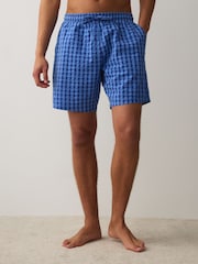 Blue/Green Woven Check Pyjamas Shorts 2 Pack - Image 7 of 11