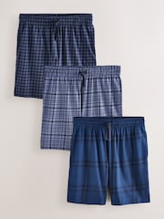 Темно-синий цвет в клетку - Набор из трикотажных пижам с шортами 3 - Изображение 1 6