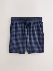 Темно-синий цвет в клетку - Набор из трикотажных пижам с шортами 3 - Изображение 4 6