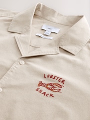 White Lobster Textured Short Sleeve Shirt - Image 6 of 7
