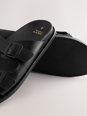 Schwarz - Ledersandalen mit zwei Schnallenriemen - Bild 7 von 8