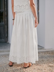 Ecru Crochet Trim Maxi Skirt - Image 4 of 8