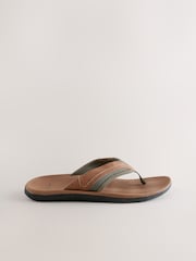 Tan Brown Flip Flops - Image 2 of 5
