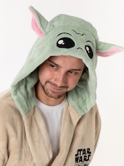 Vanilla Underground Brown Star Wars Grogu Hooded Bath Robe - Image 4 of 6