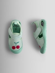 JoJo Maman Bébé Green Cherry Stripe Beach & Swim Shoes - Image 3 of 4