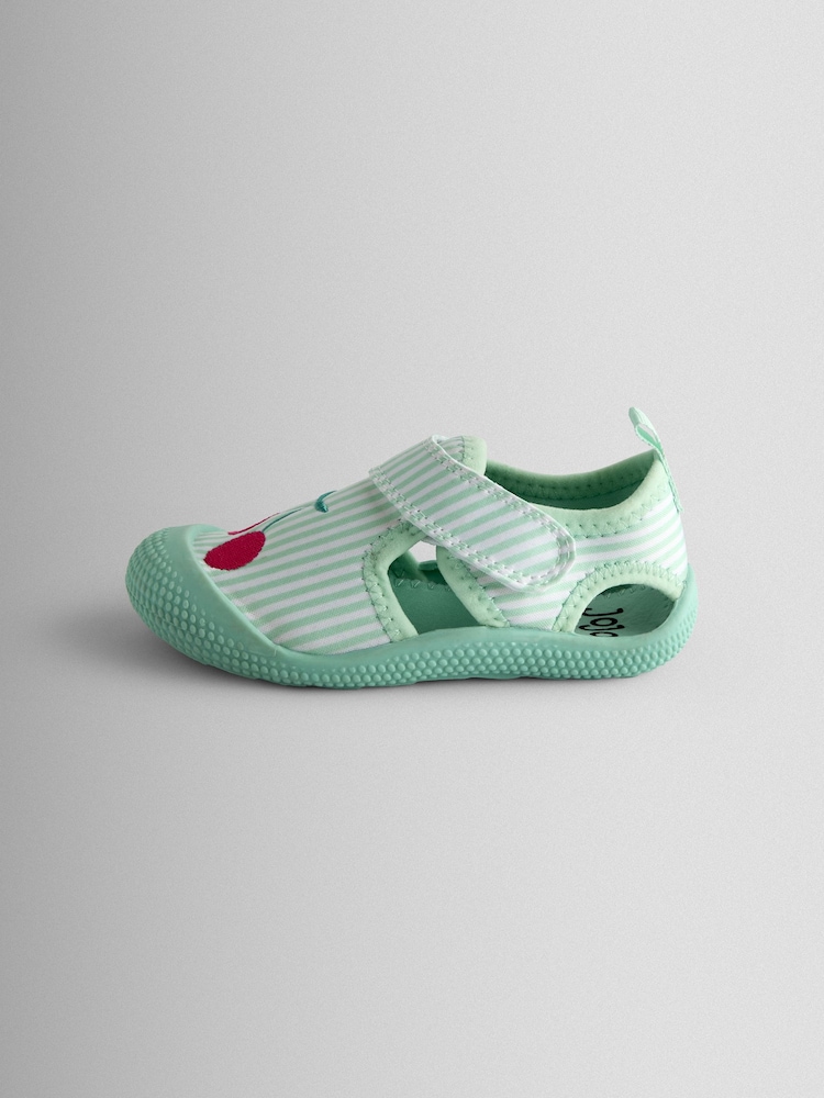 JoJo Maman Bébé Green Cherry Stripe Beach & Swim Shoes - Image 4 of 4