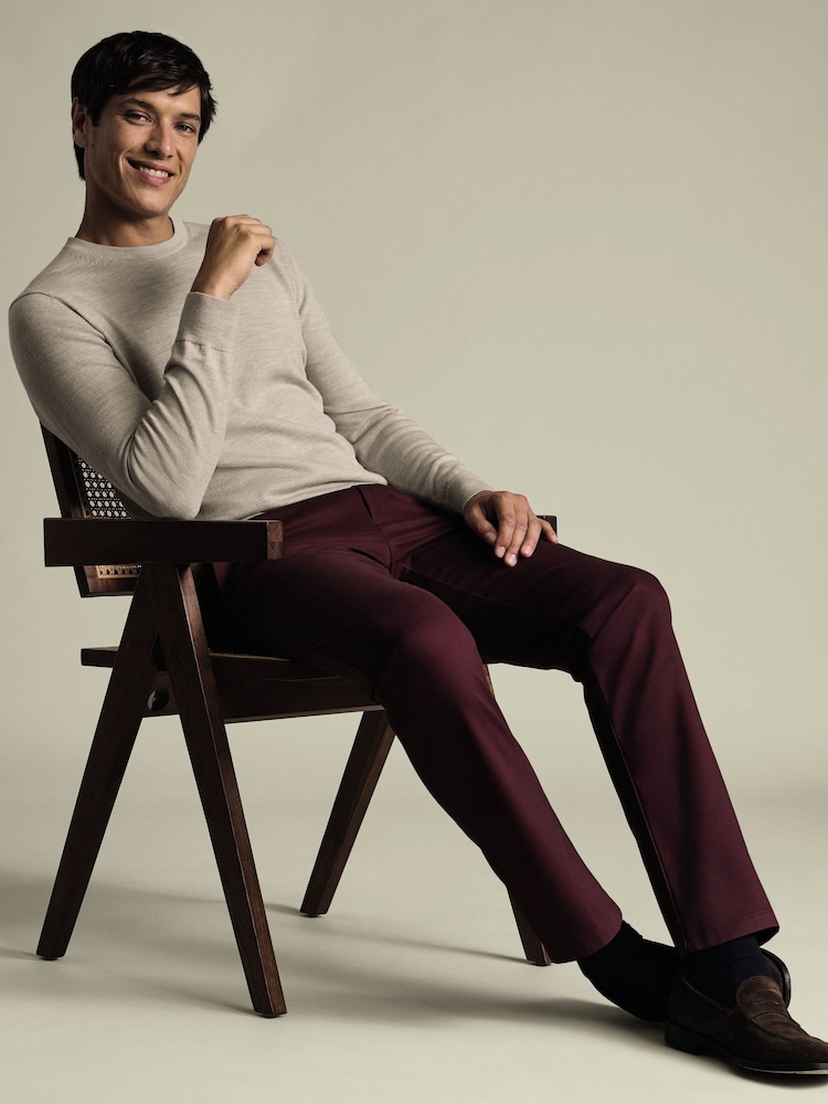 Charles Tyrwhitt Purple Dark Slim Fit Ultimate Non-Iron Chinos - Image 1 of 5 Charles Tyrwhitt Purple Dark Slim Fit Ultimate Non-Iron Chinos - Image 1 of 5