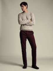 Charles Tyrwhitt Purple Dark Slim Fit Ultimate Non-Iron Chinos - Image 2 of 5