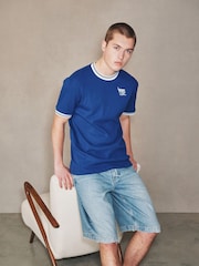 Blue EDIT Graphic Ringer T-Shirt - Image 4 of 8