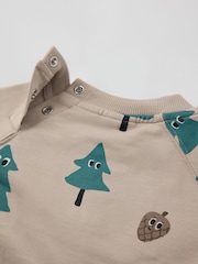 Polarn O. Pyret Natural Tree Print Jumper - Image 2 of 3