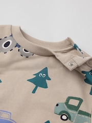 Polarn O. Pyret Natural Cotton Christmas Tree Jumper - Image 3 of 3