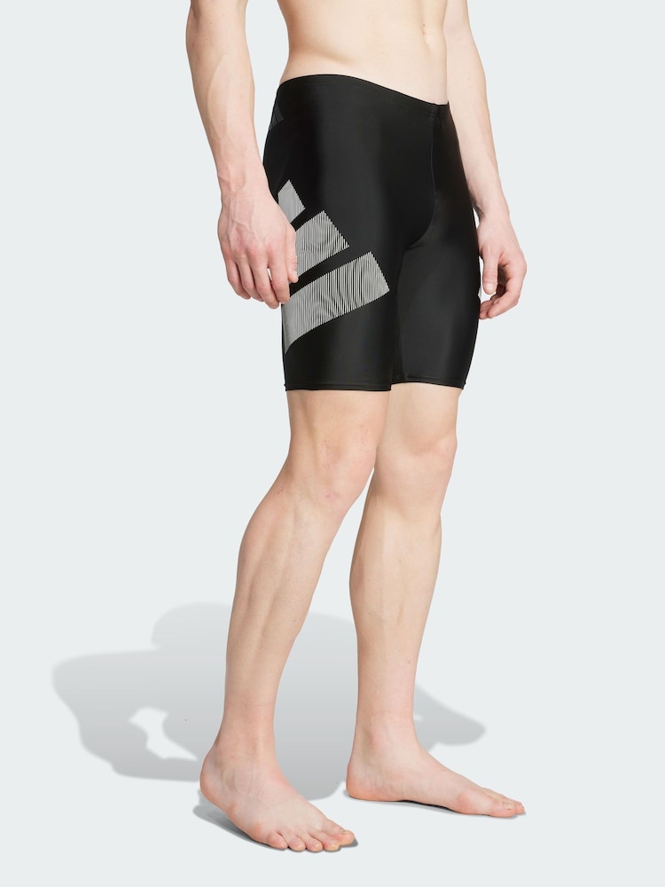 adidas Black Big Bars Swim Jammers - Image 1 of 5