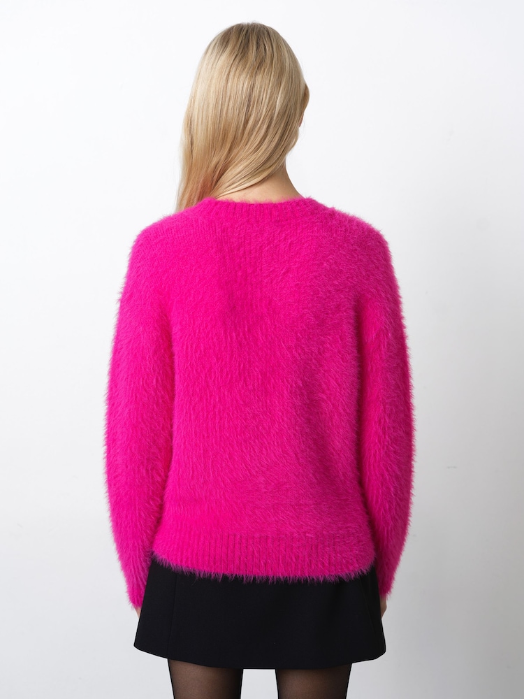 French Connection Pink Lucile Mock Neck Jumper - Image 2 of 6 French Connection Pink Lucile Mock Neck Jumper - Image 2 of 6