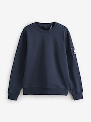 Moose Knuckles Blue Hartsfield Crew Neck Sweatshirt - Image 5 of 8
