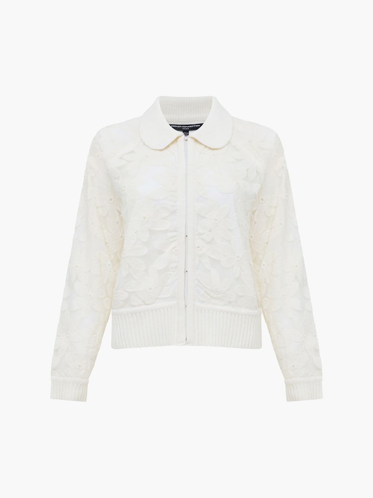 French Connection Cream Diella Knit Applique Cardigan - Image 5 of 5 French Connection Cream Diella Knit Applique Cardigan - Image 5 of 5