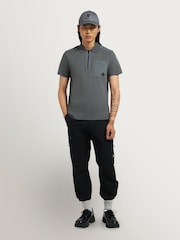 Moose Knuckles Grey Dalon Short Sleeve Zip Polo Shirt - Image 2 of 7