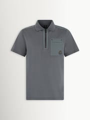 Moose Knuckles Grey Dalon Short Sleeve Zip Polo Shirt - Image 5 of 7
