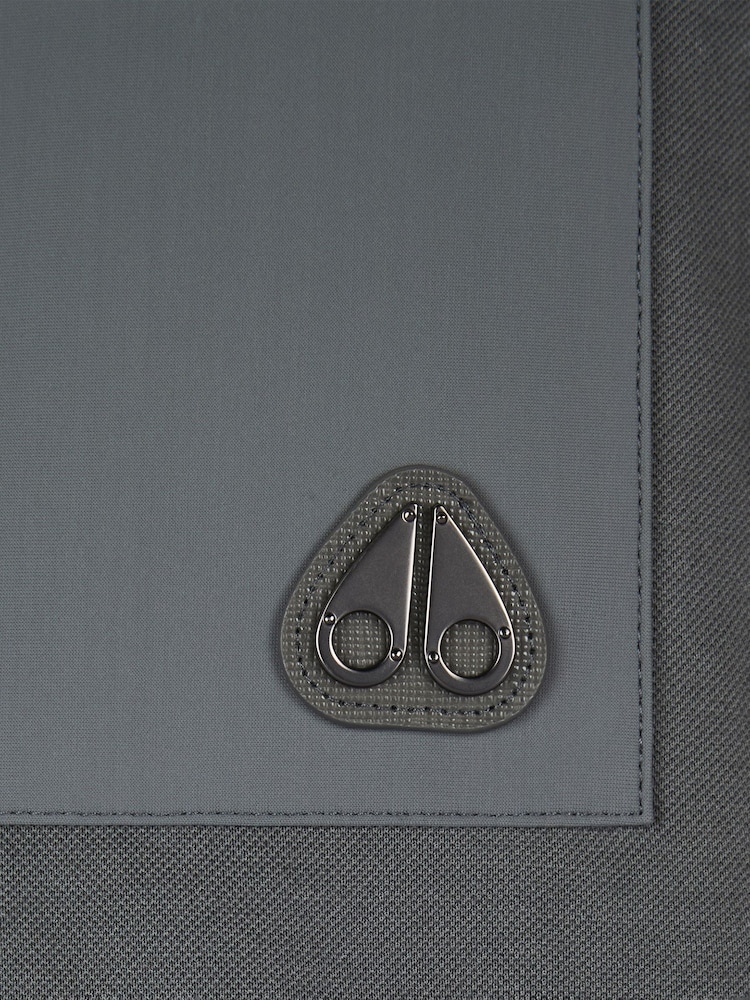 Moose Knuckles Grey Dalon Short Sleeve Zip Polo Shirt - Image 7 of 7 Moose Knuckles Grey Dalon Short Sleeve Zip Polo Shirt - Image 7 of 7