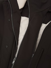 Reiss Dark Brown Haylen Hybrid Overcoat with Removable Gilet - Image 7 of 7