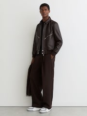 Reiss Dusty Blue/White Cast Bonded-Leather Chunky Sole Trainers - Image 2 of 5